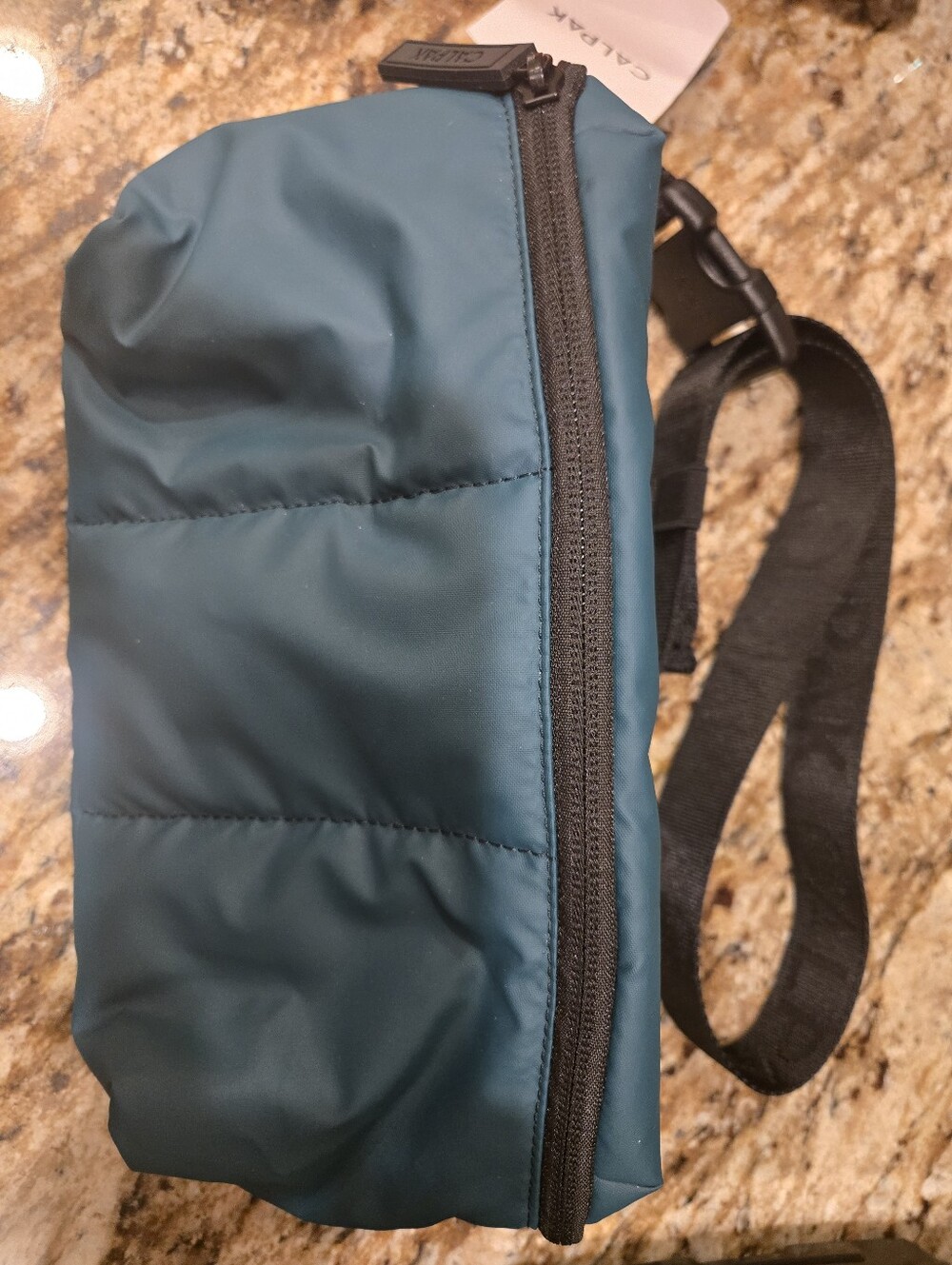 Calpak Luka Quilted Puffer Belt Bag with Black Strap in Color Kale - BNWT